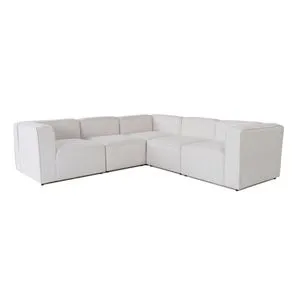 More Pars (M2-M1-M2-M1-M2) - White White Corner Sofa