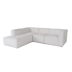 More Pars (M4-M2-M1-M2) - White White Corner Sofa