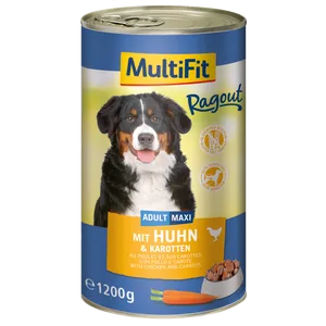 MultiFit DOG Ragout Adult piletina,šargarepa 1200g konzerve  multipak 6 komada