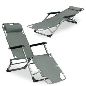 MultiGarden baštenska ležaljka za plažu 2u1, siva ZRL010F GRAY