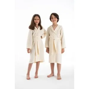 Muslin - Ecru Ecru Kid's Bathrobe