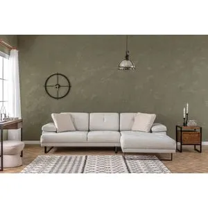 Mustang Large Right - Beige Beige Corner Sofa