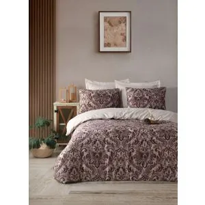 Muster - Brown Brown Satin Super King Quilt Cover Set (FR)