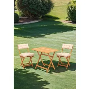 My003A Natural
Cream Garden Table & Chairs Set (3 Pieces)