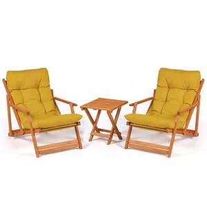 My007 - Yellow Yellow
Natural Garden Table & Chairs Set (3 Pieces)