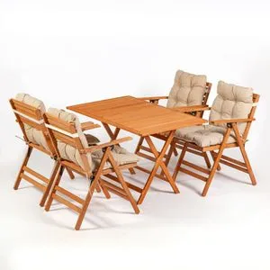 My009 V2 Natural
Cream Garden Table & Chairs Set (5 Pieces)