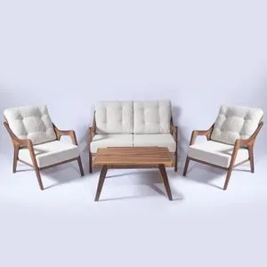 MYC01 Cream Garden Table & Chairs Set (4 Pieces)