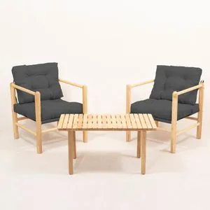 MYG02 - Anthracite Garden Table & Chairs Set (3 Pieces)