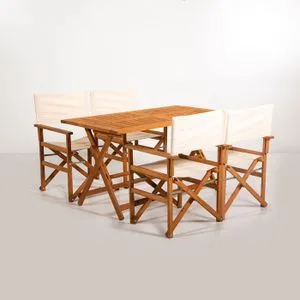 MYR01 Cream Garden Table & Chairs Set (5 Pieces)