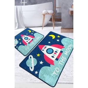 Namoon Set Tepiha za Kupatilo u Višebojnoj Boji (2 Komada)