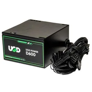 Napajanje D600 600W UGD Power 12cm FAN, 20+4pin, 4+4pin, 3xSATA, 1xIDE, 2x6+2pin Black