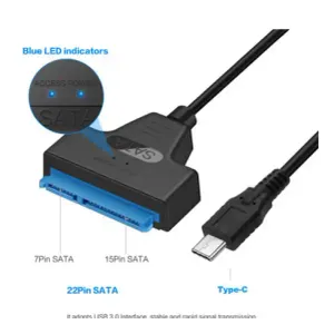 Napojni kabl USB C na Sata 22 pin NKC-K022