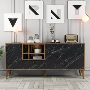 Napoli - Black Marble Black
Walnut Console