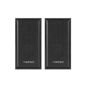 Natec NGL-1229 PANTHER, Stereo Speakers 2.0, 6W RMS, USB power, 3.5mm Connector, Wooden Case, Black