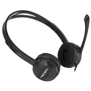 Natec NSL-1665 CANARY GO, Stereo Headset with Volume Control, 3.5mm Stereo, Black