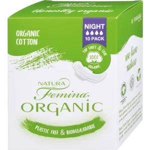 NATURA Femina ORGANIC - noćni ulošci, 10 kom