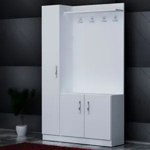 Naturel - White White Hall Stand
