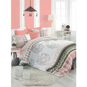 Nazenin - Pink Pink
White
Green Ranforce King Quilt Cover Set (EU) (ES)