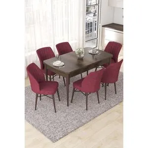 Nef - Baroque, Burgundy Baroque
Burgundy Extendable Dining Table & Chairs Set (7 Pieces)