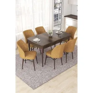 Nef - Baroque, Cappuccino Baroque
Cappuccino Extendable Dining Table & Chairs Set (7 Pieces)