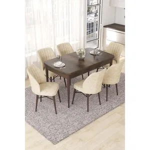 Nef - Baroque, Cream Baroque
Cream Extendable Dining Table & Chairs Set (7 Pieces)