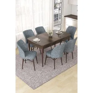 Nef - Baroque, Grey Baroque
Grey Extendable Dining Table & Chairs Set (7 Pieces)