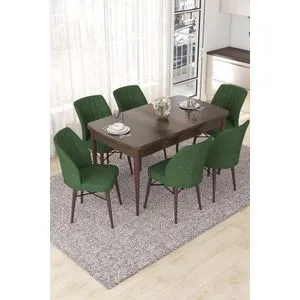 Nef - Baroque, Khaki Baroque
Khaki Extendable Dining Table & Chairs Set (7 Pieces)