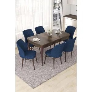 Nef - Baroque, Navy Blue Baroque
Navy Blue Extendable Dining Table & Chairs Set (7 Pieces)