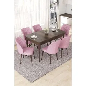 Nef - Baroque, Pink Baroque
Pink Extendable Dining Table & Chairs Set (7 Pieces)