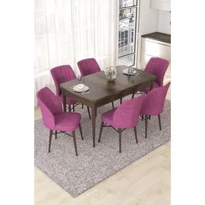 Nef - Baroque, Purple Baroque
Purple Extendable Dining Table & Chairs Set (7 Pieces)