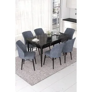 Nef - Black Marble, Fume Black Marble
Fume Extendable Dining Table & Chairs Set (7 Pieces)