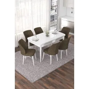 Nef - White, Brown White
Brown Extendable Dining Table & Chairs Set (7 Pieces)