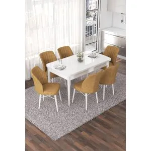 Nef - White, Cappuccino White
Cappuccino Extendable Dining Table & Chairs Set (7 Pieces)