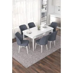 Nef - White, Fume White
Fume Extendable Dining Table & Chairs Set (7 Pieces)