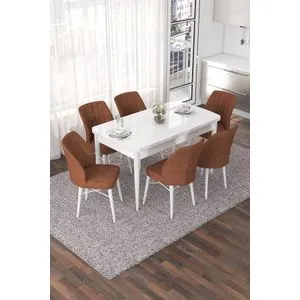 Nef - White, Tile Red White
Tile Red Extendable Dining Table & Chairs Set (7 Pieces)