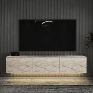 Neon Illuminated - Travertine Travertine TV Stand