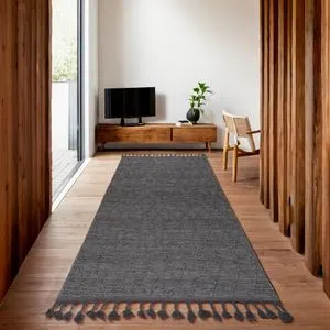 Nepal 6040 - Grey Grey Hall Carpet (80 x 300)
