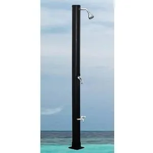 NERO Solarni tuš 20L crni ravni sa nožnom slavinom H=220cm