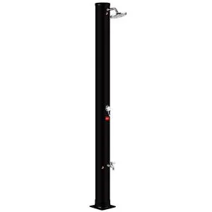 NERO Solarni tuš 40L crni ravni sa nožnom slavinom H=216cm