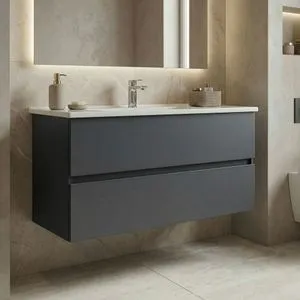 Nest 121 v2 - 631 Matte Anthracite Bathroom Cabinet With Sink
