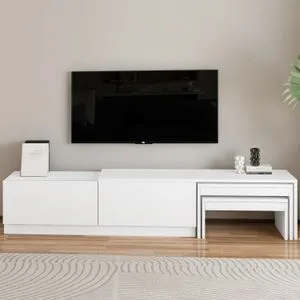 Nest - White White TV Stand