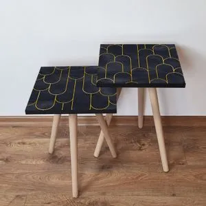 Nesting Table Set - Plava i Zlatna (2 komada)