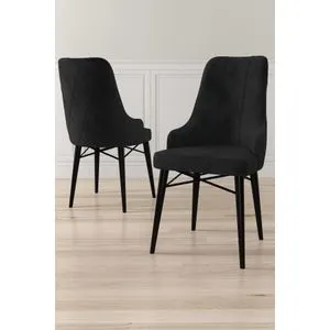 Neta - Black Black Chair Set (2 Pieces)