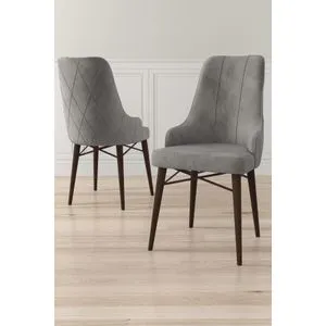 Neta - Sivi i Braon Set Stolica (2 Komada)