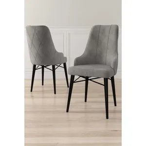 Neta - Sivi i Crni Set Stolica (4 Komada)
