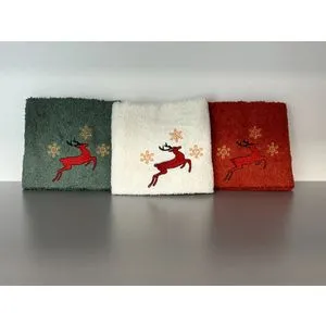 New Year set 3 peškira 30x50cm Jelen