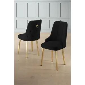 Newa - Crna i Zlatna Stolica Set (2 Komada)