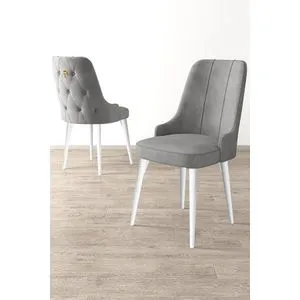 Newa - Siva, Bela i Siva Bela Set Stolica (6 Komada)