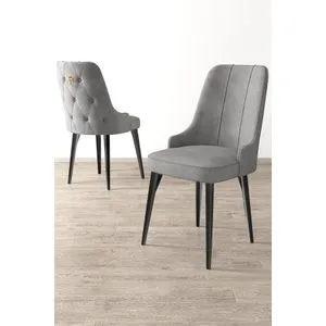 Newa - Sivi i Crni Set Stolica (2 Komada)