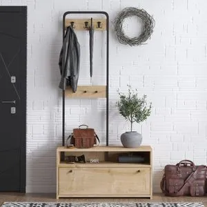 Nicole Sapphire Oak Hall Stand
